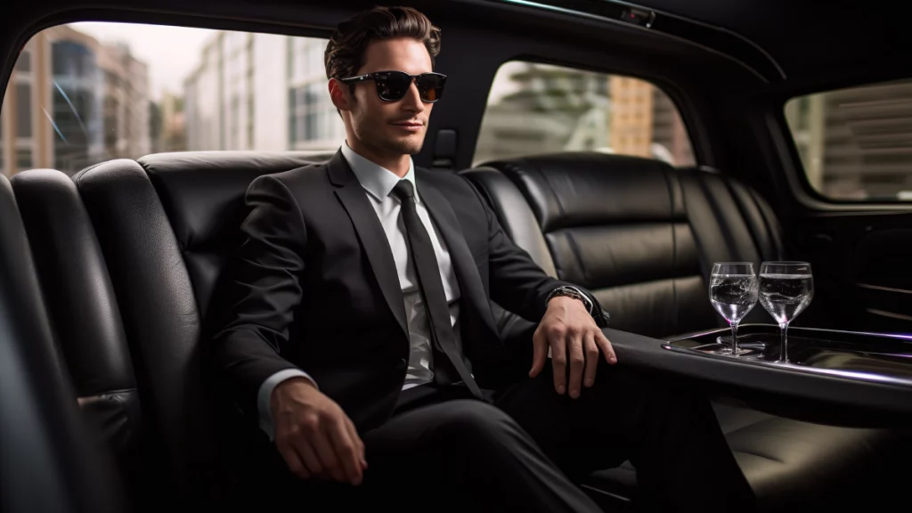 Black car outside luxury Miami spa for massage appointment