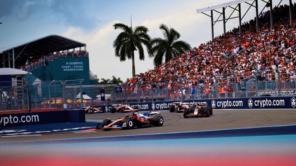 Formula 1 cars racing at the Miami Grand Prix 2026