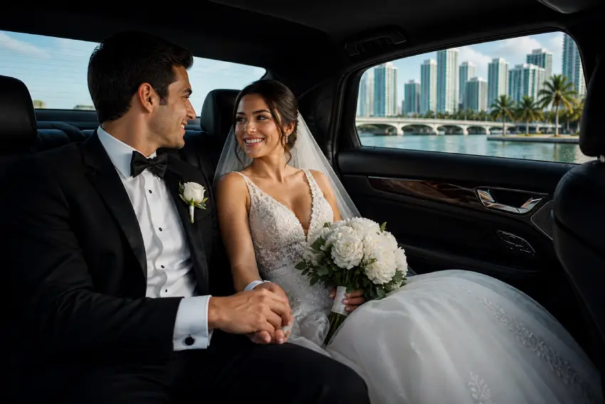 Wedding limousine service Miami for luxury ride