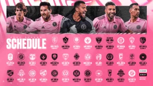 Inter Miami CF soccer match with fans cheering in stadium